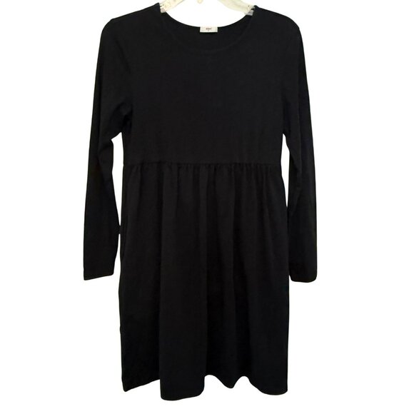 QiMei Dresses & Skirts - Womens QiMei Black Long Sleeve Cotton Dress - Size Medium
